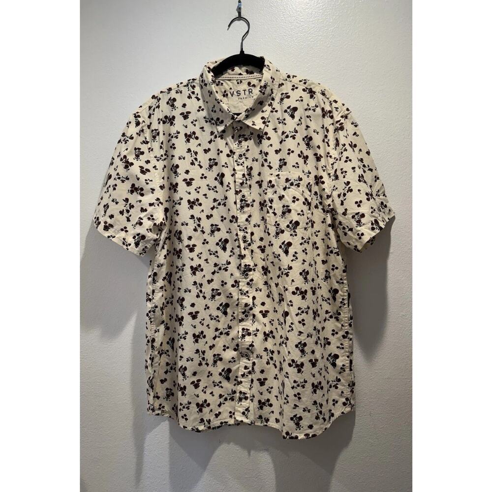VSTR Premium Floral Print‎ Short Sleeve Shirt Men’s Size XXL Button Front Cotton